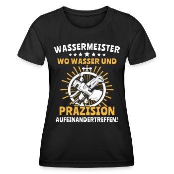 Wassermeister Sprüche - Frauen Funktions-T-Shirt - Schwarz - Vorne - AI Model Female 172 light (172cm)