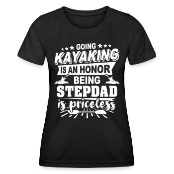 Kayak Stiefpapa Kayaking - Frauen Funktions-T-Shirt - Schwarz - Vorne - AI Model Female 172 light (172cm)
