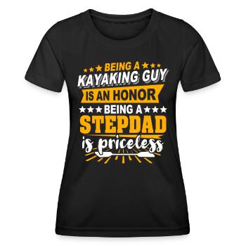 Kayakfahrer Stiefpapa Kayaker - Frauen Funktions-T-Shirt - Schwarz - Vorne - AI Model Female 172 light (172cm)