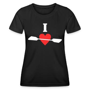 I Love Kayak - Frauen Funktions-T-Shirt - Schwarz - Vorne - AI Model Female 172 light (172cm)