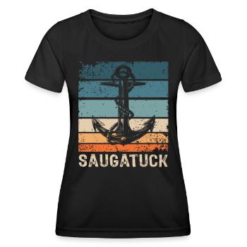 Saugatuck, Michigan - Women's Functional T-Shirt - black - Front - AI Model Female 172 light (172cm)