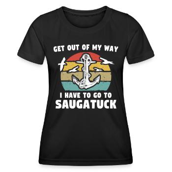Saugatuck, Michigan - Women's Functional T-Shirt - black - Front - AI Model Female 172 light (172cm)