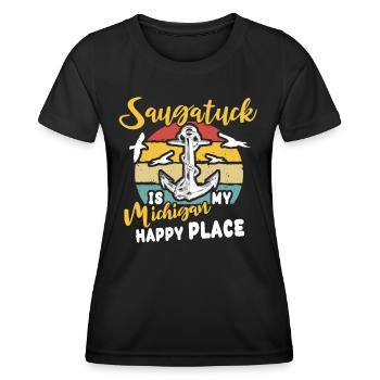 Saugatuck, Michigan - Women's Functional T-Shirt - black - Front - AI Model Female 172 light (172cm)