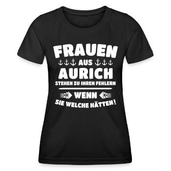 Aurich - Frauen Funktions-T-Shirt - Schwarz - Vorne - AI Model Female 172 light (172cm)