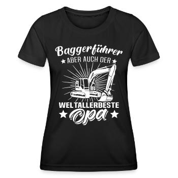 Baggerfuehrer Opa Baggerfahrer Grossvater - Frauen Funktions-T-Shirt - Schwarz - Vorne - AI Model Female 172 light (172cm)