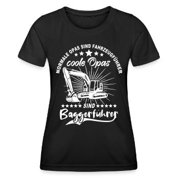 Baggerfuehrer Opa Baggerfahrer - Frauen Funktions-T-Shirt - Schwarz - Vorne - AI Model Female 172 light (172cm)