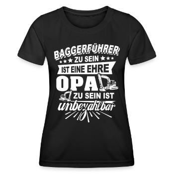 Baggerfuehrer Opa Baggerfahrer - Frauen Funktions-T-Shirt - Schwarz - Vorne - AI Model Female 172 light (172cm)