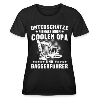 Baggerfuehrer Opa Bagger - Frauen Funktions-T-Shirt - Schwarz - Vorne - AI Model Female 172 light (172cm)