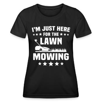 Lawn mower sayings - Women's Functional T-Shirt - black - Front - AI Model Female 172 light (172cm)
