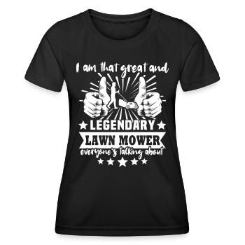 Lawn mower sayings - Women's Functional T-Shirt - black - Front - AI Model Female 172 light (172cm)