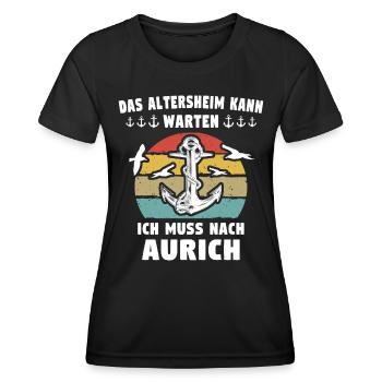 Aurich Sprüche - Frauen Funktions-T-Shirt - Schwarz - Vorne - AI Model Female 172 light (172cm)