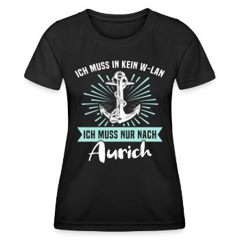 Aurich Sprüche - Frauen Funktions-T-Shirt - Schwarz - Vorne - AI Model Female 172 light (172cm)