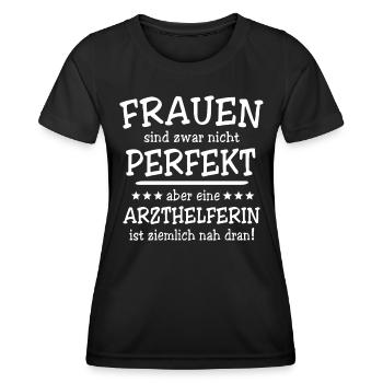 Arzthelferin Geschenk - Frauen Funktions-T-Shirt - Schwarz - Vorne - AI Model Female 172 light (172cm)