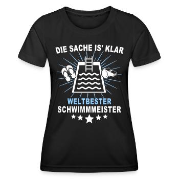 Schwimmmeister - Frauen Funktions-T-Shirt - Schwarz - Vorne - AI Model Female 172 light (172cm)