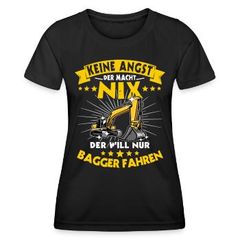 Baggerführer Baggerfahrer - Frauen Funktions-T-Shirt - Schwarz - Vorne - AI Model Female 172 light (172cm)