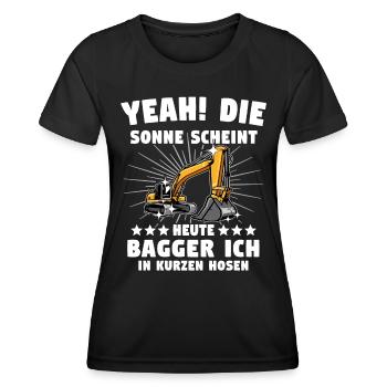 Baggerführer Baggerfahrer - Frauen Funktions-T-Shirt - Schwarz - Vorne - AI Model Female 172 light (172cm)