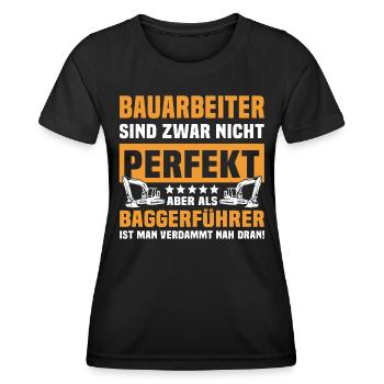 Baggerführer Bagger - Frauen Funktions-T-Shirt - Schwarz - Vorne - AI Model Female 172 light (172cm)