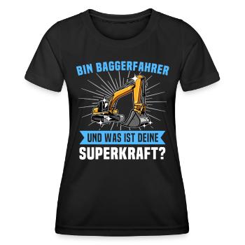 Baggerführer Baggerfahrer - Frauen Funktions-T-Shirt - Schwarz - Vorne - AI Model Female 172 light (172cm)