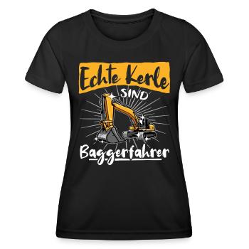 Baggerführer Baggern - Frauen Funktions-T-Shirt - Schwarz - Vorne - AI Model Female 172 light (172cm)
