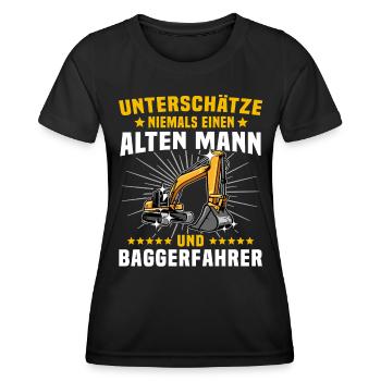 Baggerführer Baggerfahrer - Frauen Funktions-T-Shirt - Schwarz - Vorne - AI Model Female 172 light (172cm)