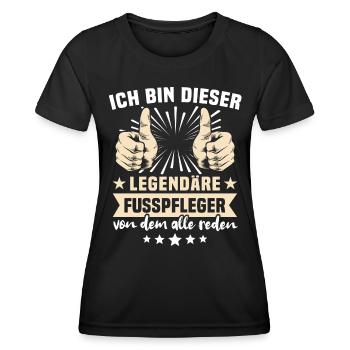 Fusspfleger Sprüche - Frauen Funktions-T-Shirt - Schwarz - Vorne - AI Model Female 172 light (172cm)
