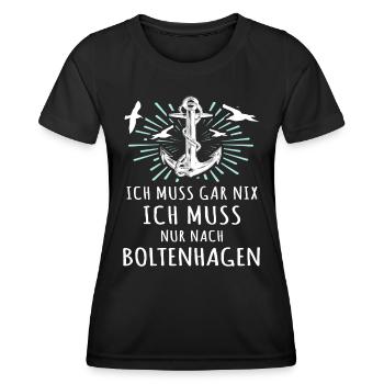 Lustige Boltenhagen Sprüche - Frauen Funktions-T-Shirt - Schwarz - Vorne - AI Model Female 172 light (172cm)