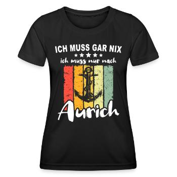 Aurich Spruch - Frauen Funktions-T-Shirt - Schwarz - Vorne - AI Model Female 172 light (172cm)