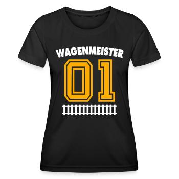 Wagenmeister Eisenbahn - Frauen Funktions-T-Shirt - Schwarz - Vorne - AI Model Female 172 light (172cm)