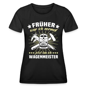 Wagenmeister Zugtechniker - Frauen Funktions-T-Shirt - Schwarz - Vorne - AI Model Female 172 light (172cm)