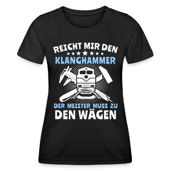 Wagenmeister Sprüche Zugtechniker - Frauen Funktions-T-Shirt - Schwarz - Vorne - AI Model Female 172 light (172cm)