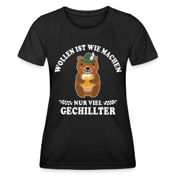 Bär Wollen Machen - Frauen Funktions-T-Shirt - Schwarz - Vorne - AI Model Female 172 light (172cm)