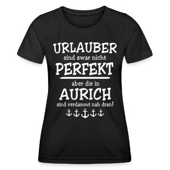 Aurich Sprüche - Frauen Funktions-T-Shirt - Schwarz - Vorne - AI Model Female 172 light (172cm)