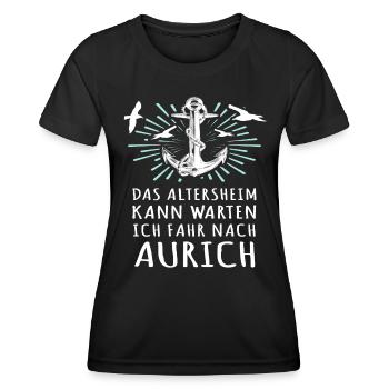 Sprüche Aurich - Frauen Funktions-T-Shirt - Schwarz - Vorne - AI Model Female 172 light (172cm)