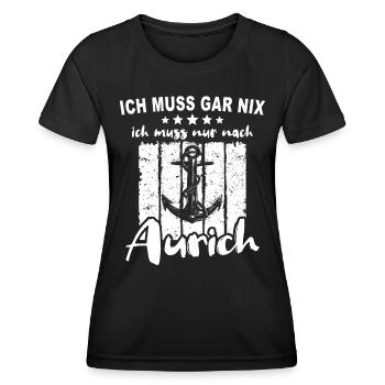 Aurich Stadt Auricher - Frauen Funktions-T-Shirt - Schwarz - Vorne - AI Model Female 172 light (172cm)