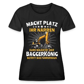 Baggerfuehrer Baggerfahrer - Frauen Funktions-T-Shirt - Schwarz - Vorne - AI Model Female 172 light (172cm)