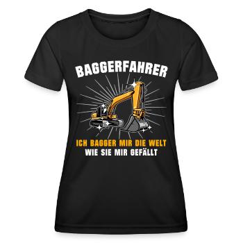 Baggerfuehrer Baggerfahrer - Frauen Funktions-T-Shirt - Schwarz - Vorne - AI Model Female 172 light (172cm)