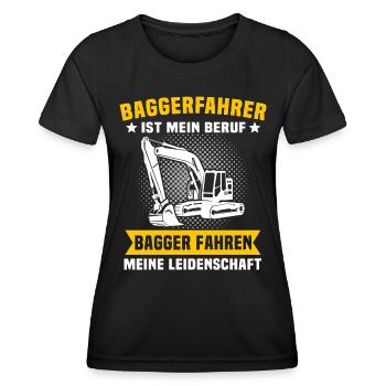 Baggerfuehrer Baggerfahrer - Frauen Funktions-T-Shirt - Schwarz - Vorne - AI Model Female 172 light (172cm)