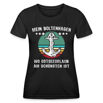 Boltenhagen Urlaub - Frauen Funktions-T-Shirt - Schwarz - Vorne - AI Model Female 172 light (172cm)