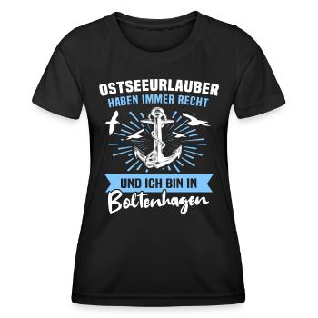 Boltenhagen Urlaub - Frauen Funktions-T-Shirt - Schwarz - Vorne - AI Model Female 172 light (172cm)