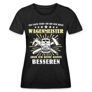 Wagenmeister Zugtechniker - Frauen Funktions-T-Shirt - Schwarz - Vorne - AI Model Female 172 light (172cm)