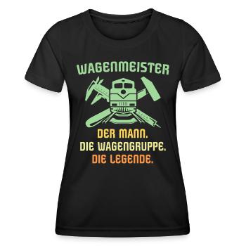 Wagenmeister Männer - Frauen Funktions-T-Shirt - Schwarz - Vorne - AI Model Female 172 light (172cm)