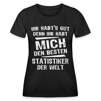 Statistiker - Frauen Funktions-T-Shirt - Schwarz - Vorne - AI Model Female 172 light (172cm)