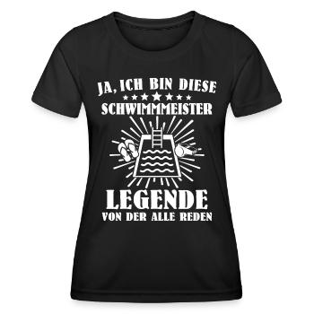 Schwimmmeister Bademeister - Frauen Funktions-T-Shirt - Schwarz - Vorne - AI Model Female 172 light (172cm)