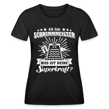 Schwimmmeister Bademeister - Frauen Funktions-T-Shirt - Schwarz - Vorne - AI Model Female 172 light (172cm)