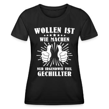 Lustige Sprüche Humor - Frauen Funktions-T-Shirt - Schwarz - Vorne - AI Model Female 172 light (172cm)