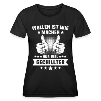 Machen Wollen Sprüche - Frauen Funktions-T-Shirt - Schwarz - Vorne - AI Model Female 172 light (172cm)