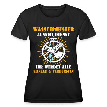 Wassermeister Sprüche - Frauen Funktions-T-Shirt - Schwarz - Vorne - AI Model Female 172 light (172cm)