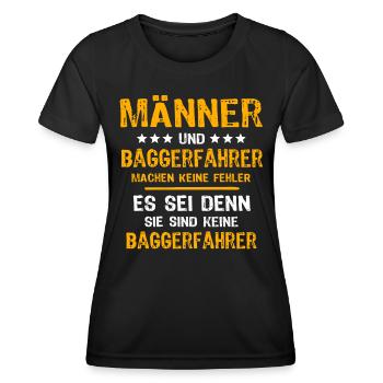 Baggerfuehrer Baggerfahrer - Frauen Funktions-T-Shirt - Schwarz - Vorne - AI Model Female 172 light (172cm)