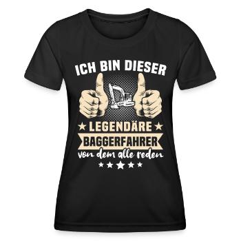 Baggerfuehrer Baggerfahrer - Frauen Funktions-T-Shirt - Schwarz - Vorne - AI Model Female 172 light (172cm)