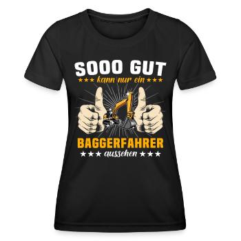 Baggerfuehrer Baggerfahrer - Frauen Funktions-T-Shirt - Schwarz - Vorne - AI Model Female 172 light (172cm)